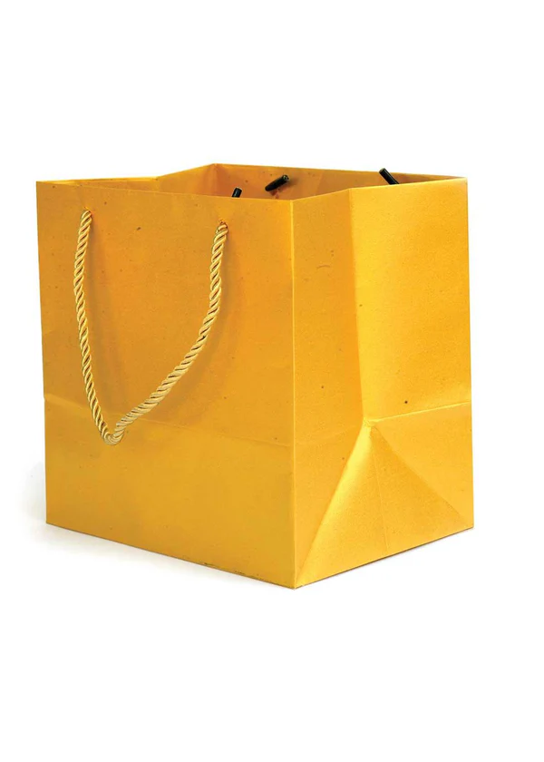 H03 02 (5.5"x7.5"x7.5") Yellow Gift Bag | Perfect for Birthday Gifts, Party Favors, Small Retail Items, Promotional Giveaways and Everyday Use