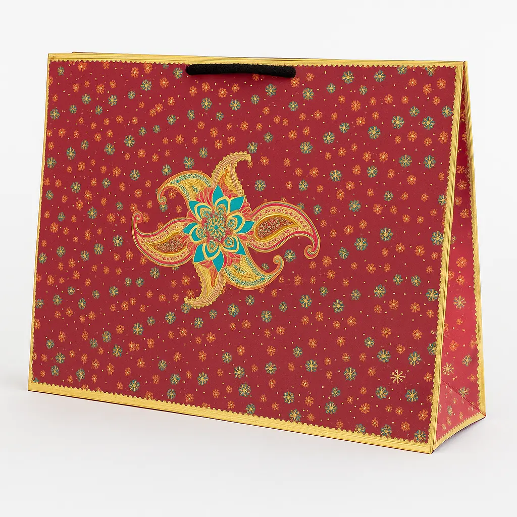 H14 04 (4"x14"x10")  Crimson Gift Bag | Ideal for Weddings, Anniversaries, Birthdays, Corporate Gifts, Cultural Events, Special Occasions, Product Packaging, Boutique Merchandise