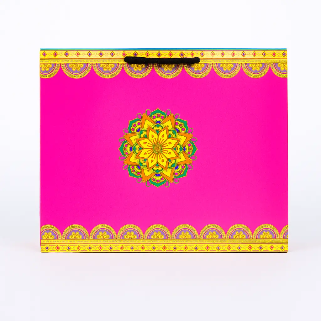H14 06 (4"x14"x10") Pink Festive Gift Bag | Ideal for Weddings, Anniversaries, Birthdays, Corporate Gifts, Cultural Events, Special Occasions, Product Packaging, Boutique Merchandise