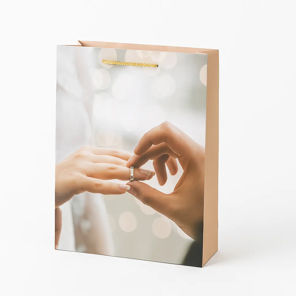 H26 12 (4"x11"x14") Wedding Ring Theme Gift Bag | Perfect for  Wedding, Engagement, Anniversary, Special Occasion Gifting