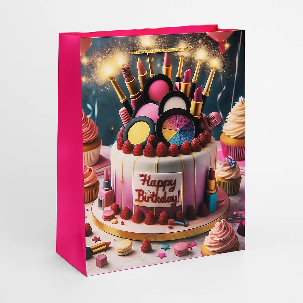 H26 16 (4"x11"x14") Makeup CakeGift Bag | Perfect for  Birthdays