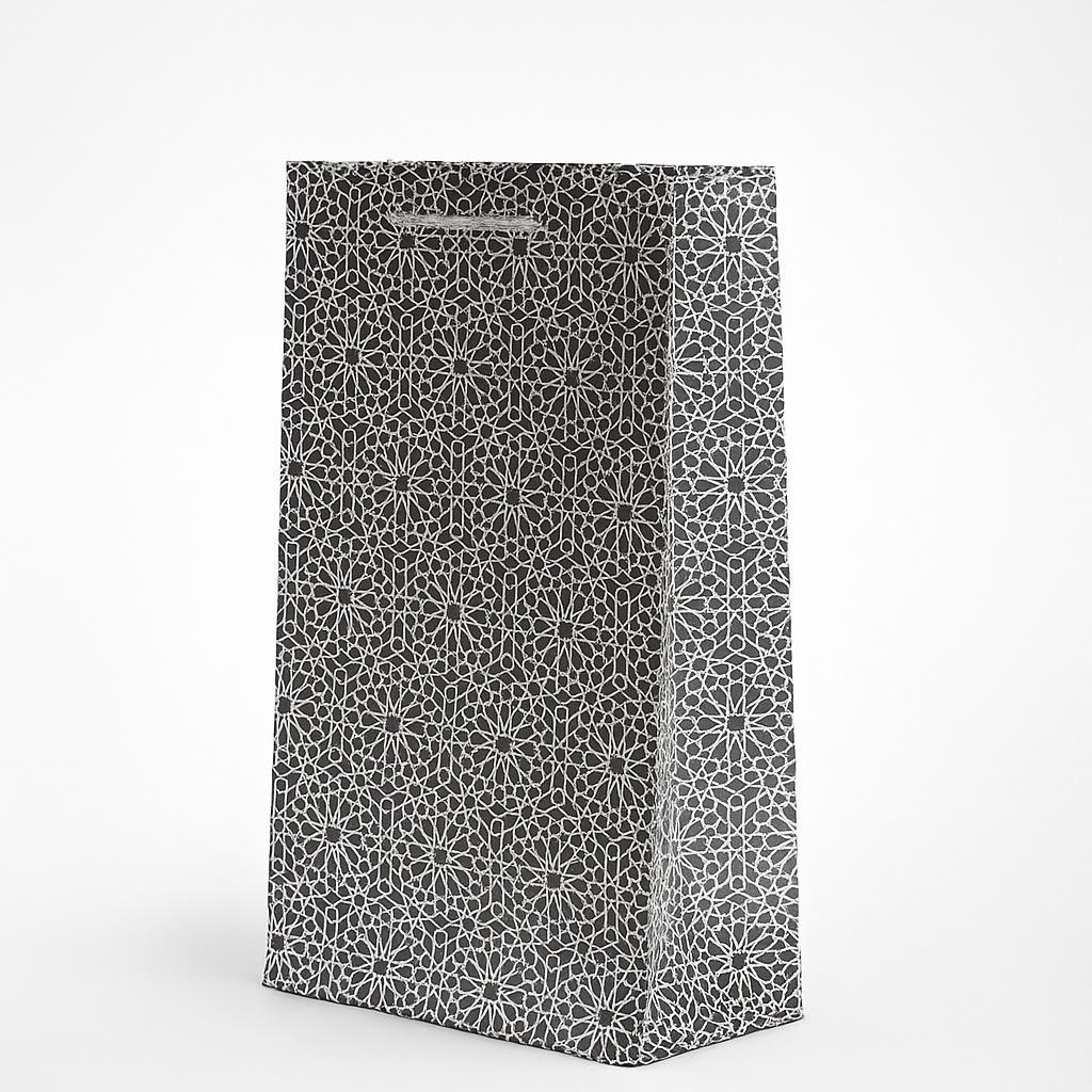 [H2708000000] H27 08 (3.5"x7"x11") Black & White Gift Bag | Perfect for  Birthday, Everyday Gifting, Wedding, Corporate, Special Occasion Gifting