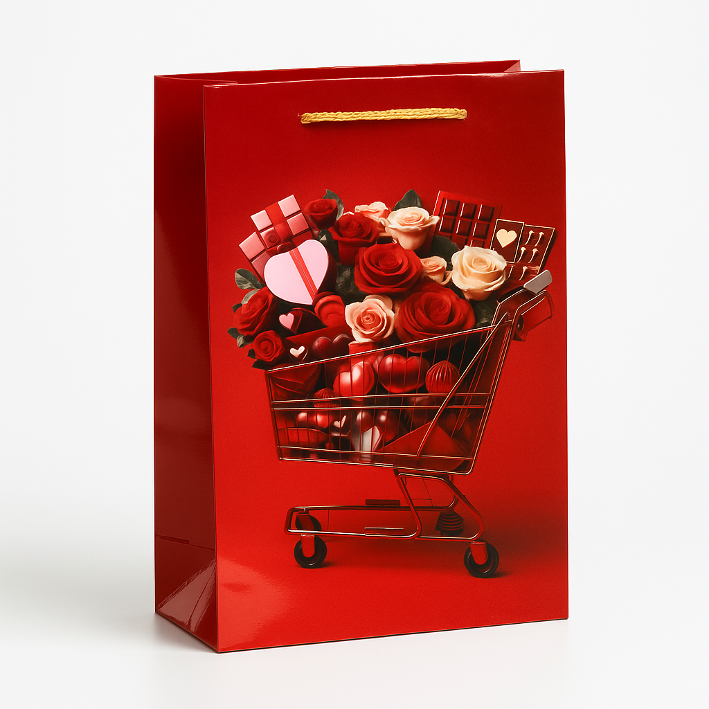 H27 12 (3.5"x7"x11") Red Gift Bag | Perfect for  Wedding, Engagement, Anniversary, Special Occasion Gifting, Valentine's Day