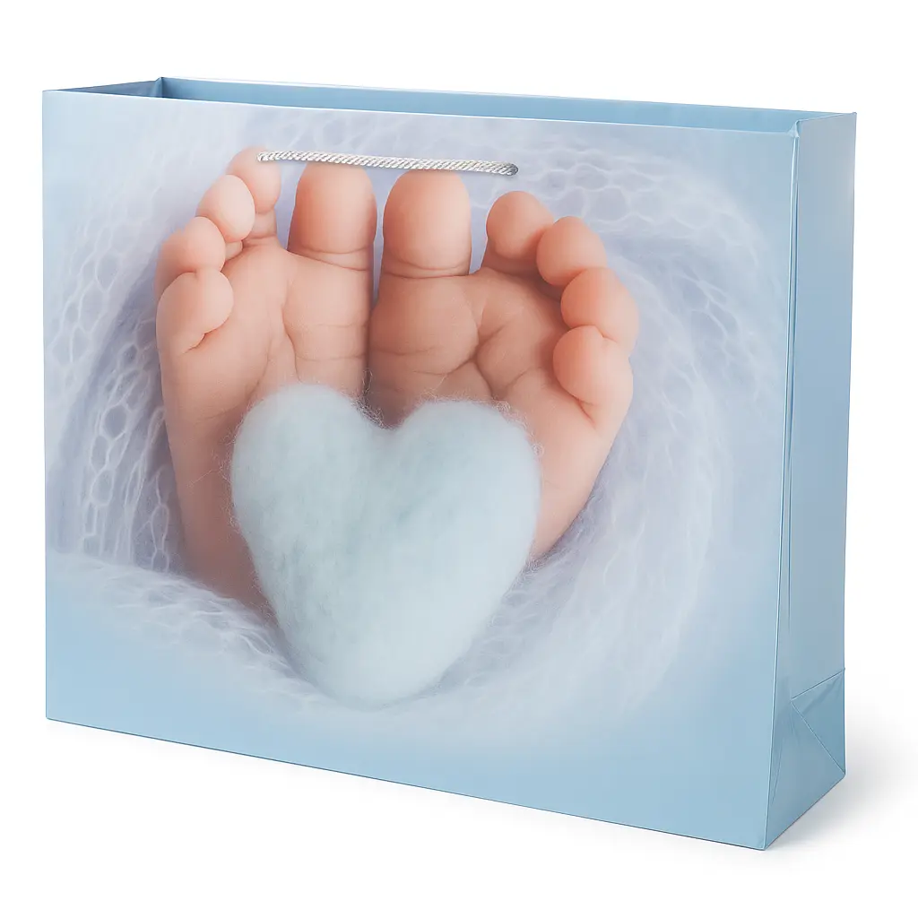 H28 06 (5"x17.5"x13") Blue Printed Gift Bag | Perfect for Gender Reveal, Baby Boy Gifts, Baby Shower, Newborn Gifts, Special Occasion Gifting