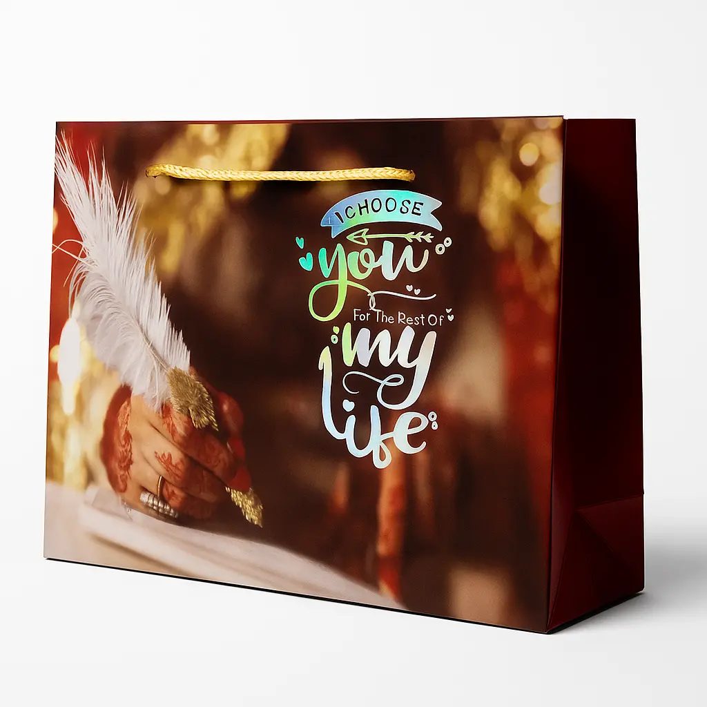 H29 13 (3.5"x10.5"x7") Printed Gift Bag | Perfect for  Wedding, Engagement, Anniversary, Special Occasion Gifting, Valentine's Day