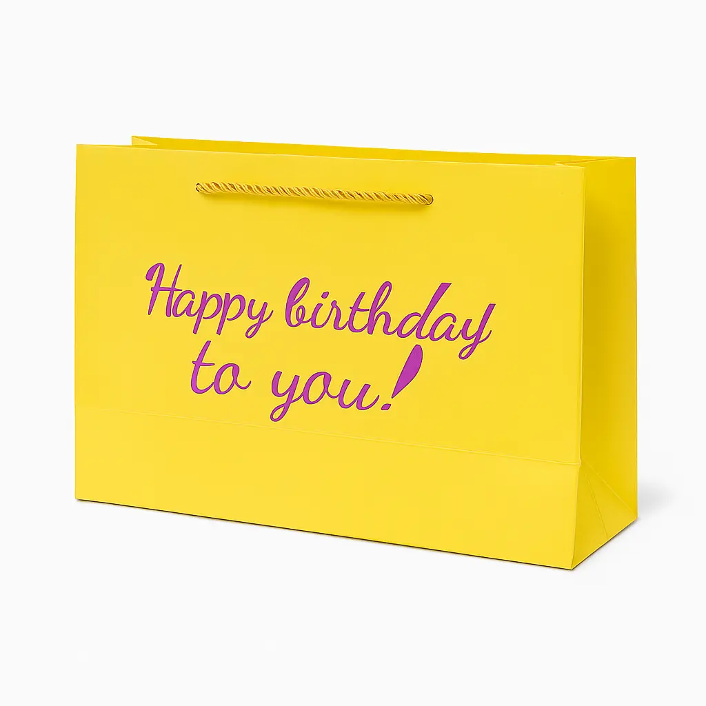 [H2918000000] H29 18 (3.5"x10.5"x7") Yellow Gift Bag | Perfect for  Birthdays