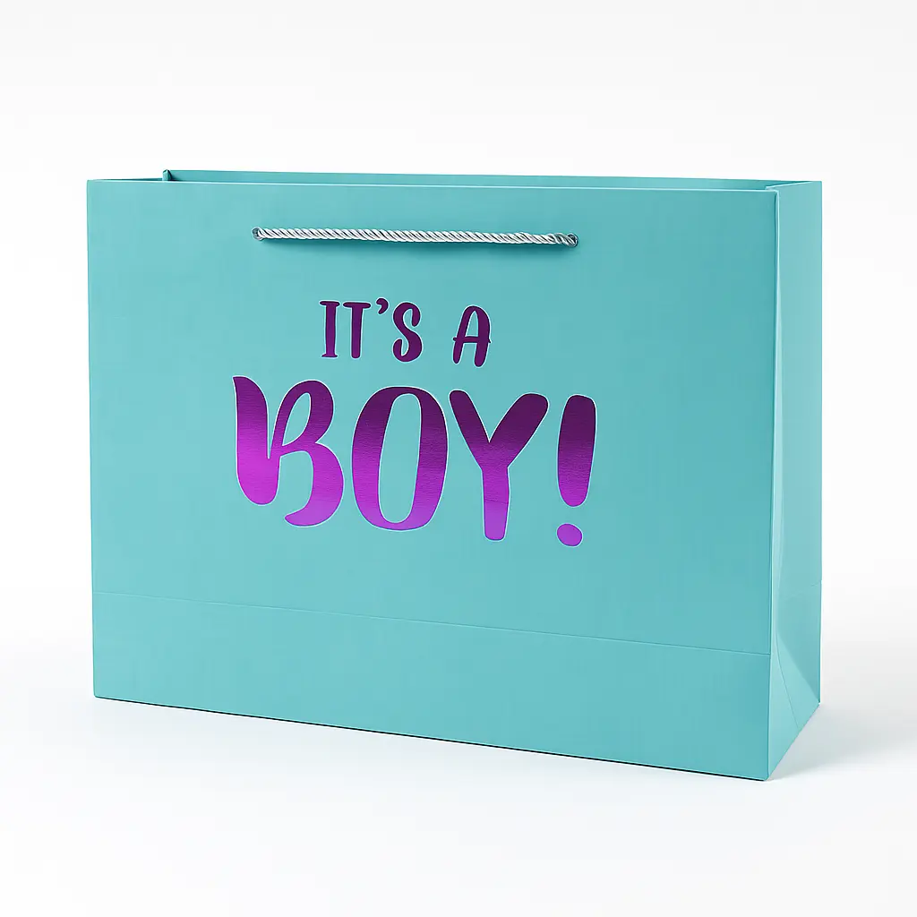 H29 19 (3.5"x10.5"x7") Blue Gift Bag | Perfect for Gender Reveal, Baby Boy Gifts, Baby Shower, Newborn Gifts, Special Occasion Gifting