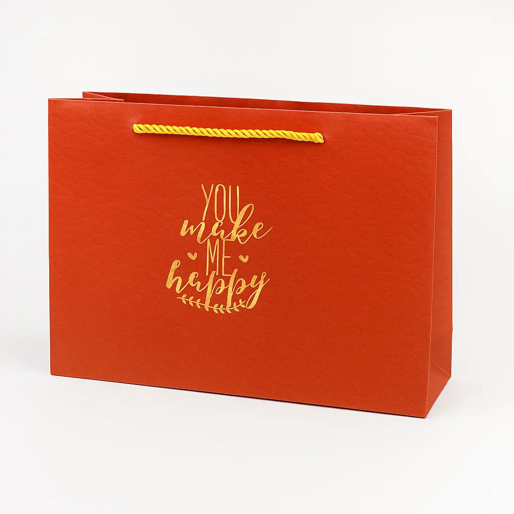 H29 21(3.5"x10.5"x7")  Orange Printed Gift Bag | Perfect for  Mothers Day, Anniversary, Special Occasion Gifting, Valentine's Day