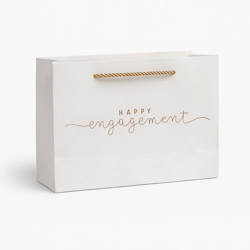 H29 22 (3.5"x10.5"x7") White Gift Bag | Perfect for  Engagement, Special Occasion Gifting