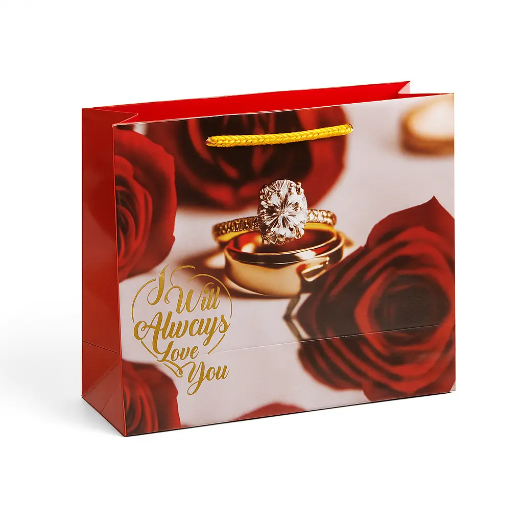 H30 08 (2"x7"x5") Romantic Gift Bag | Perfect for  Wedding, Engagement, Anniversary, Special Occasion Gifting, Valentine's Day