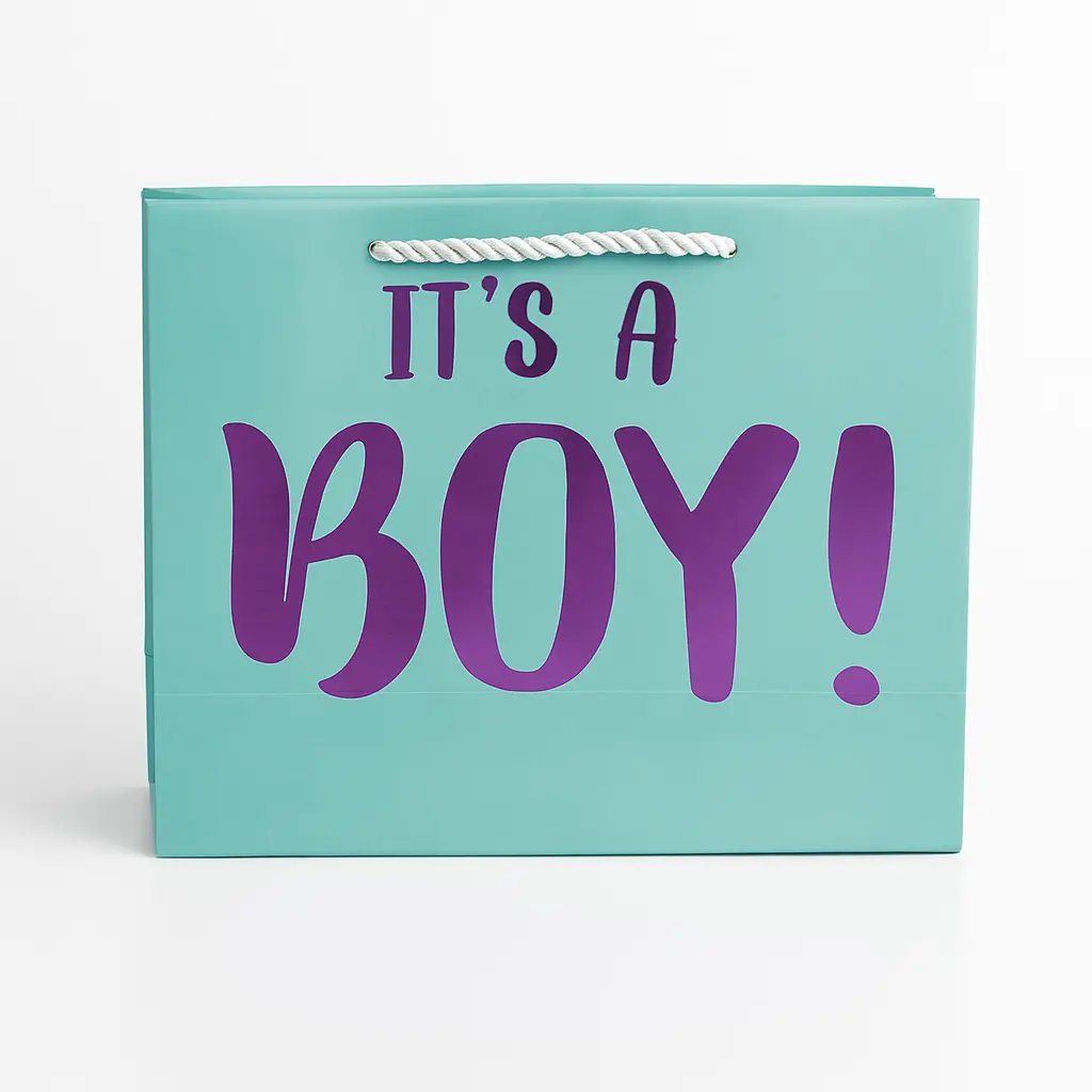 H30 21 (2"x7"x5") Blue Gift Bag | Perfect for Gender Reveal, Baby Boy Gifts, Baby Shower, Newborn Gifts, Special Occasion Gifting