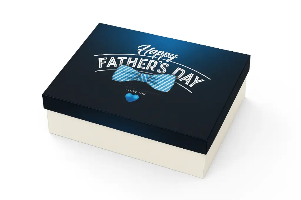 B35 88 (11"x14"x4") White & Blue Gift Box | Fathers Day Gift Box | Celebration Gift Box | Sentimental Gift Box 