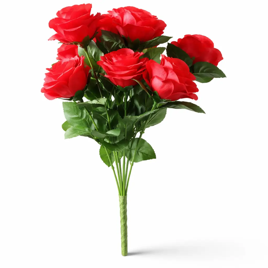 Flowers Roses Bunch | Classic Crimson Red Rose Bunch | Artificial Rose Stem Bunch for Gift Hampers