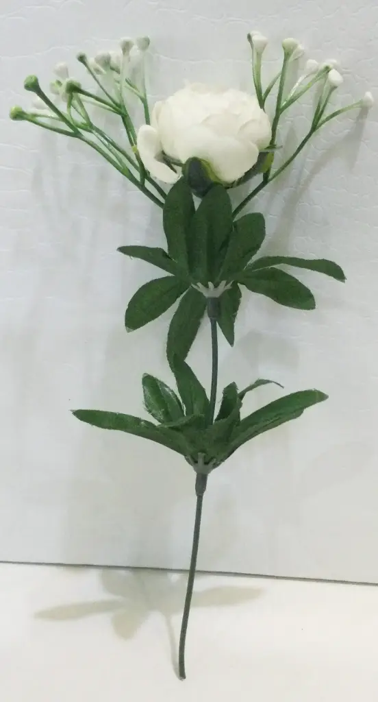 Flowers F03 White | Pure White Blossom Decorative Stem | Minimalist Flower Pick for Hampers