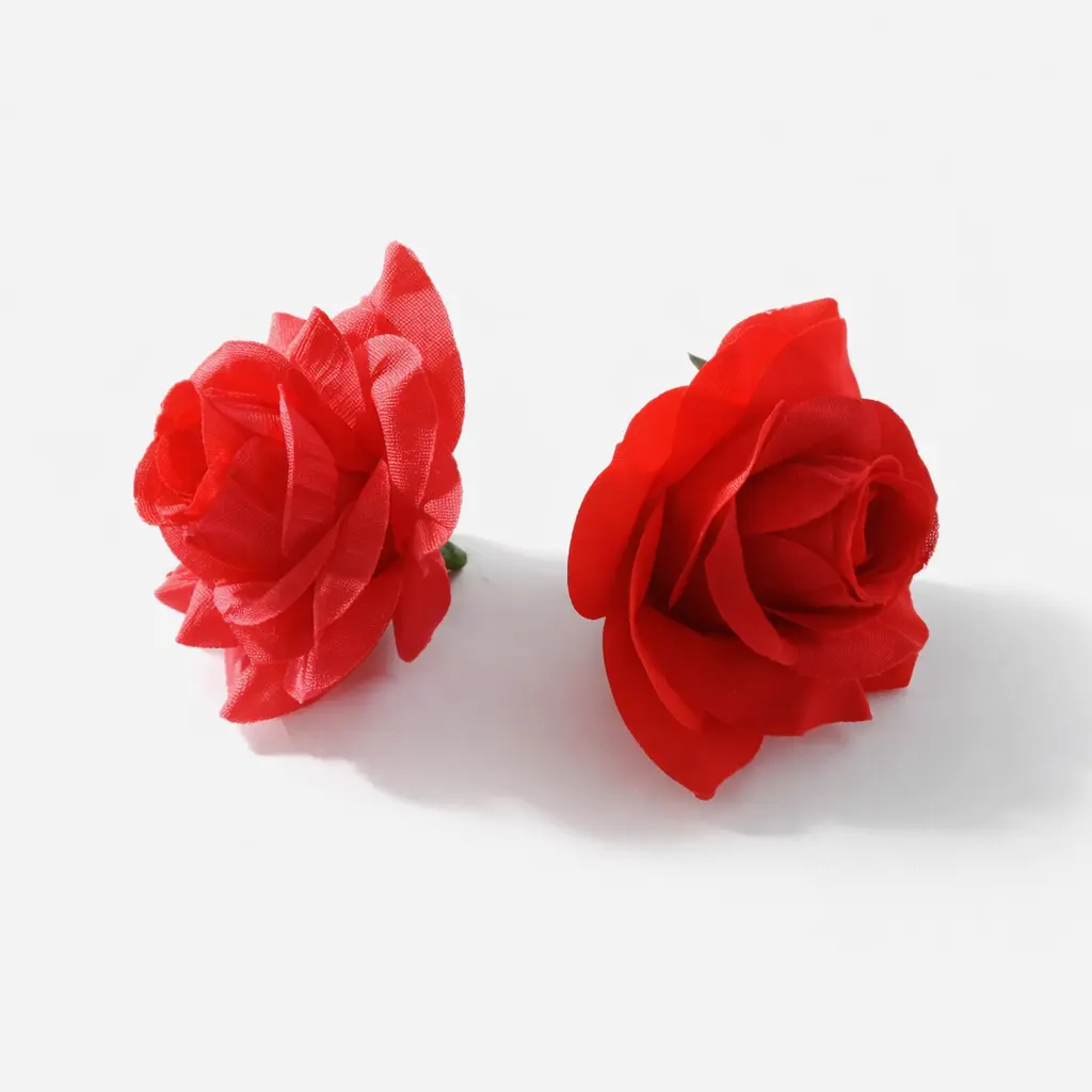 Flowers ROSES SINGLE | Artificial Single Red Rose Heads | Decorative Floral Toppers for Gift Boxes & Trays