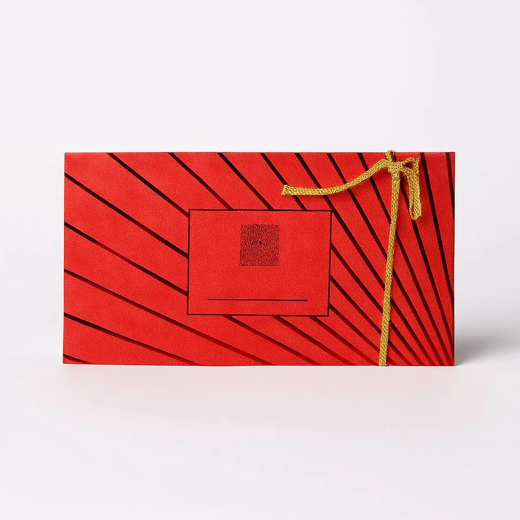 M03 01 | Scarlet Red Envelope with Gold Cord Accent