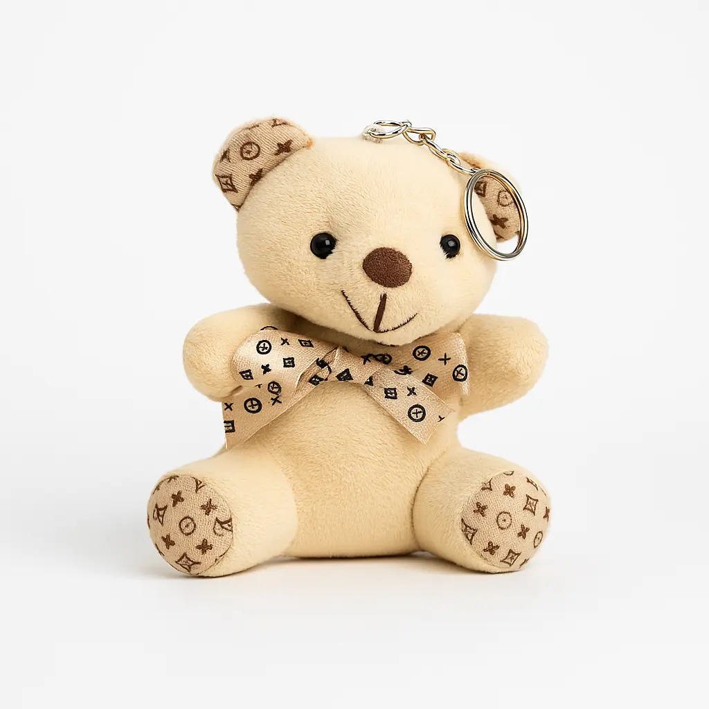 Toy TB04 | Mini Cream Teddy Bear Plush Keychain