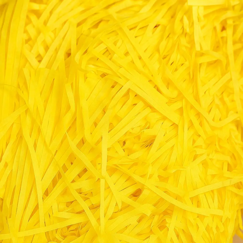 [SP01001YELL]  SP01 Yellow Fine-Cut Shredded Paper | Decorative Void Filler for Hampers, Baskets & Gift Boxes