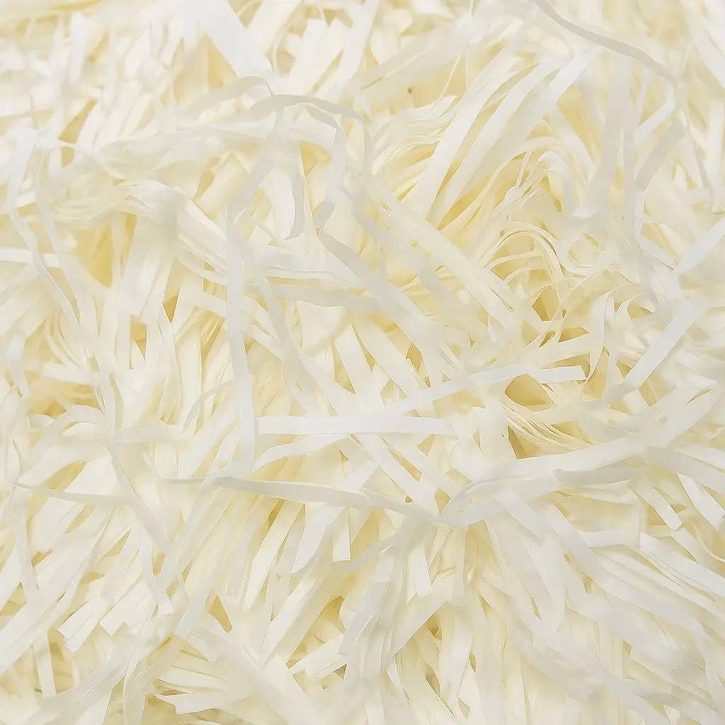 [SP01015OFFW]  SP01 Off-White Fine-Cut Shredded Paper | Decorative Void Filler for Hampers, Baskets & Gift Boxes