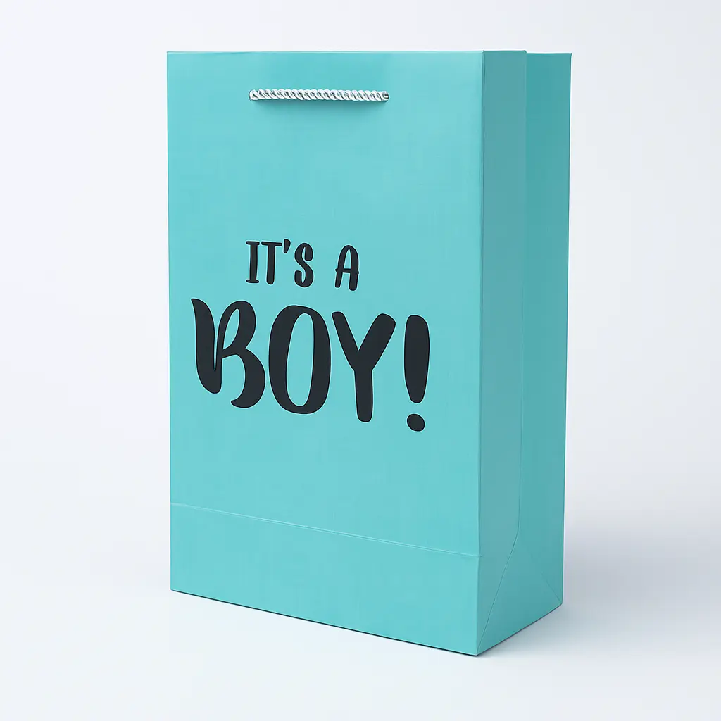 H27 22 (3.5"x7"x11") Blue Gift Bag | Perfect for  Baby Boy, Gender Reveal, Baby Shower, Newborn Gifts, Special Occasion Gifting