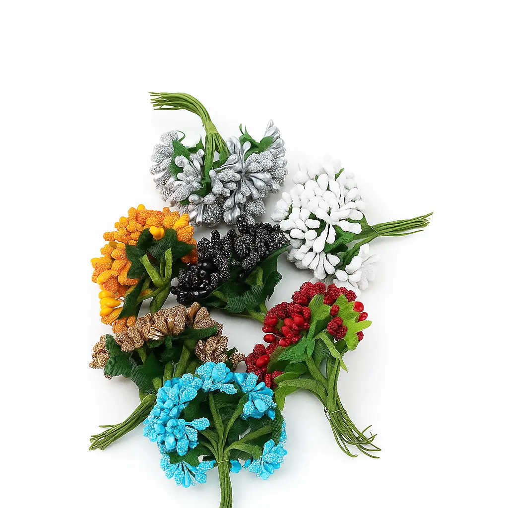 Multi Beats Flower(12*25) | Artificial Frosted Mini Berry Bunches | Decorative Flowers for Gift Boxes & Hampers