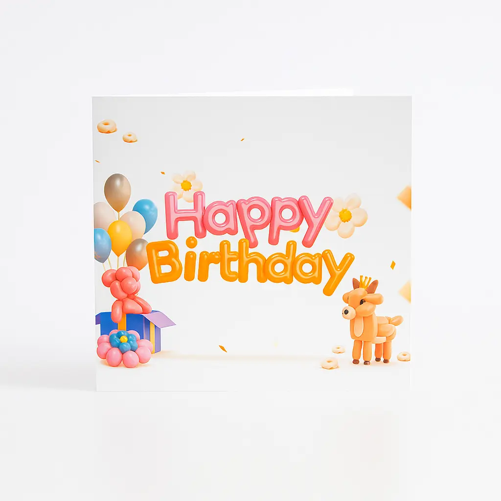 C05 02 | "Happy Birthday" Mini Gift Card | Celebration Message Card for Kids & Birthday Hampers