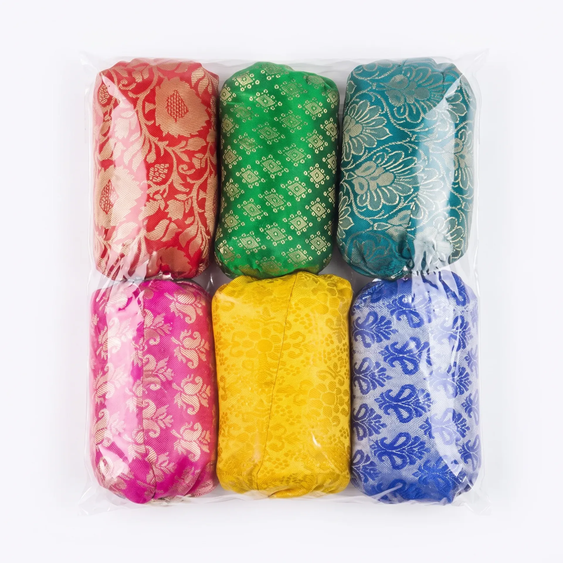 [A0325190001] Mini Pillow(6x200) | Jamawar Mini Pillow Set | Vibrant Multicolored Jewelry Staging Pillows for Wedding Trays