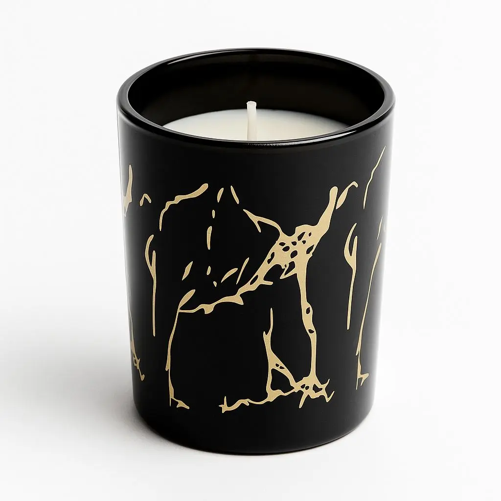 FC01 01 | Luxury Black & Gold Marble Scented Candle | Home Aromatherapy Candle for Decor & Gifting