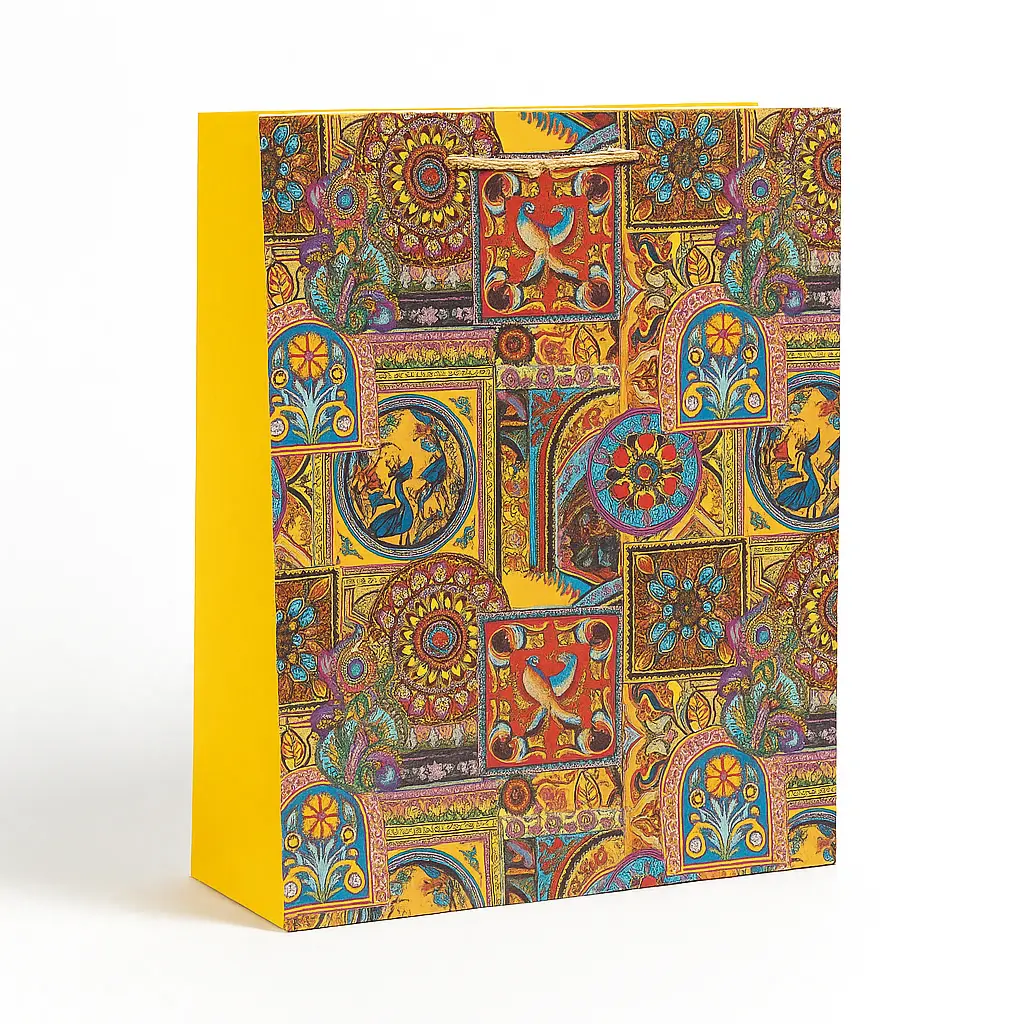 [H2611000000] H26 11 (4"x11"x14") Artistic Collage Mosaic Gift Bag | Perfect for  Birthday, Everyday Gifting, Wedding, Corporate, Special Occasion Gifting