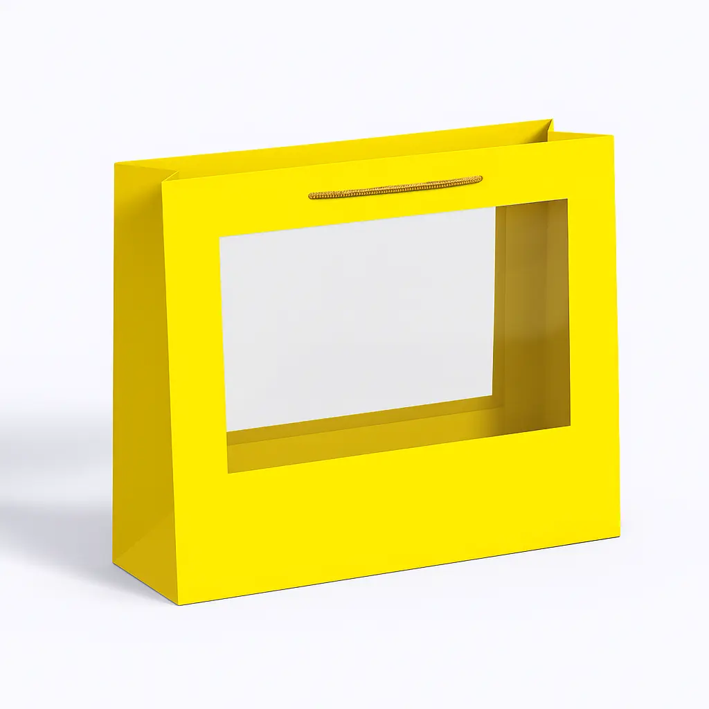 H28 W01(5"x17.5"x13") Yellow Window Display Gift Bag | Perfect for  Birthday, Everyday Gifting, Wedding, Corporate, Special Occasion Gifting