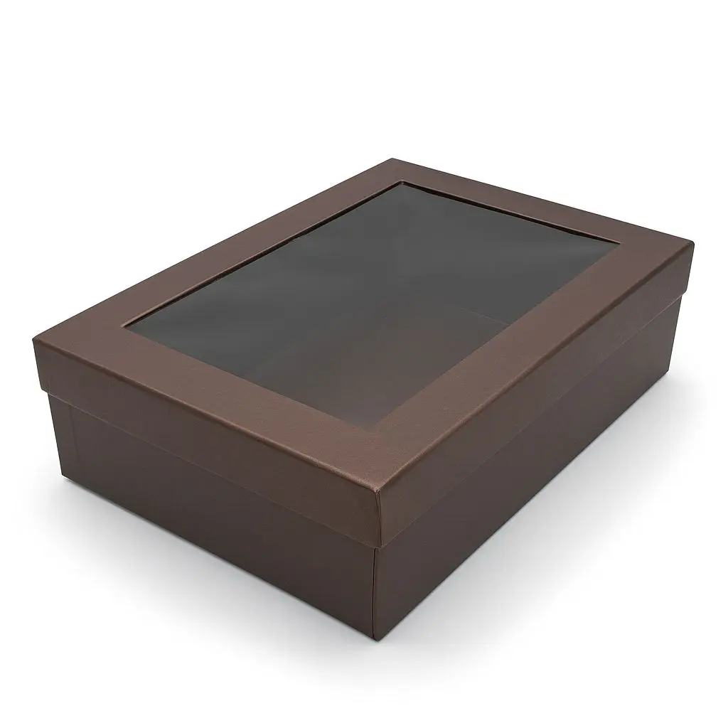B36S DBRN (12"x16"x4" Inches) Brown Window Display Gift Box | Birthday Gift Box | Eid Gift Box | Wedding Gift Box