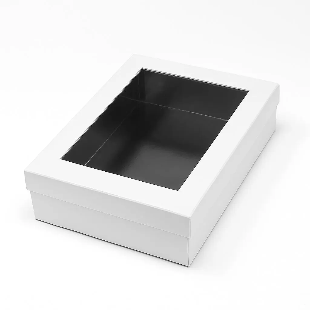 B36S WHITE (12"x16"x4" Inches) Window Display Gift Box | Birthday Gift Box | Eid Gift Box | Wedding Gift Box