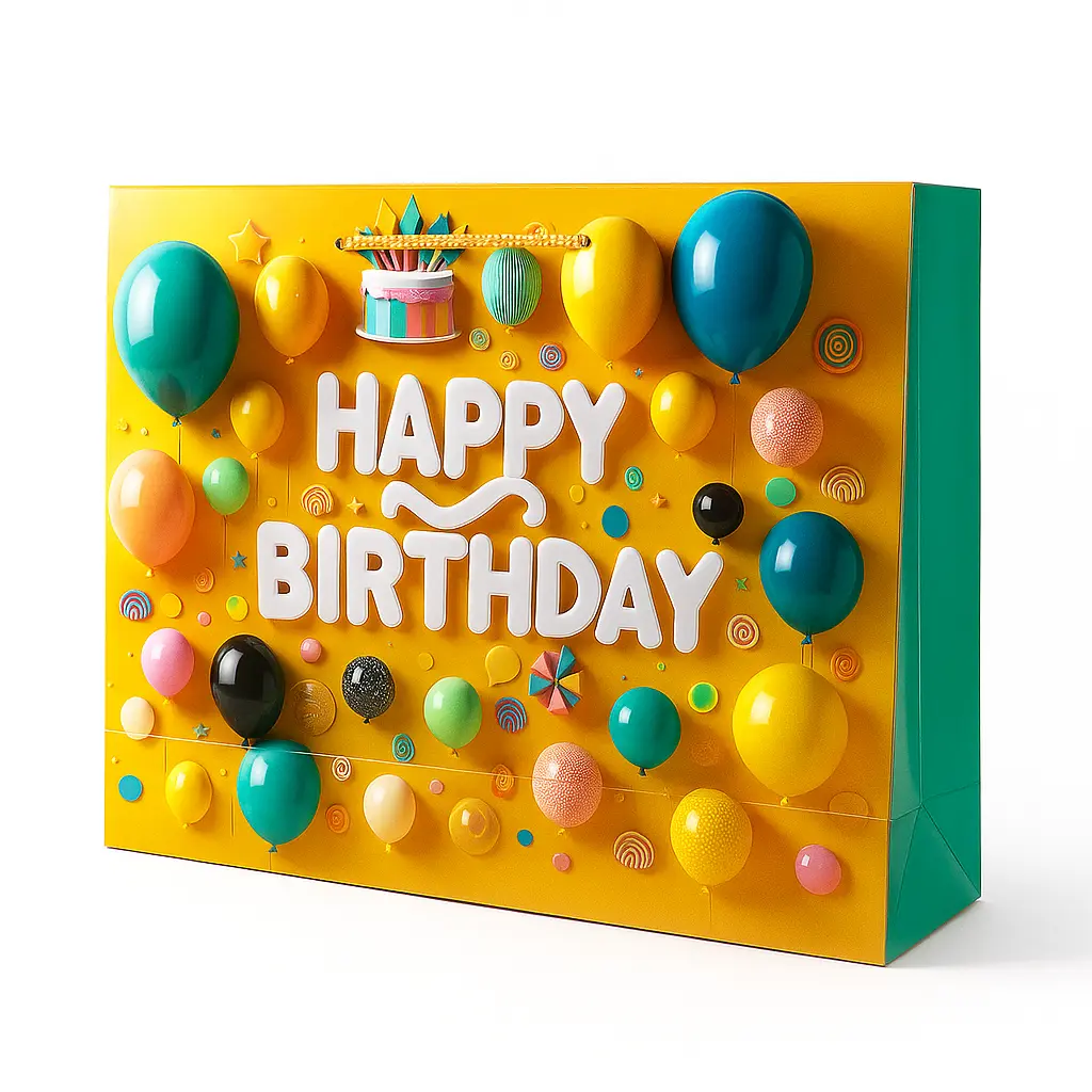 H28 10 (5"x17.5"x13") Yellow Gift Bag | Perfect for  Birthdays