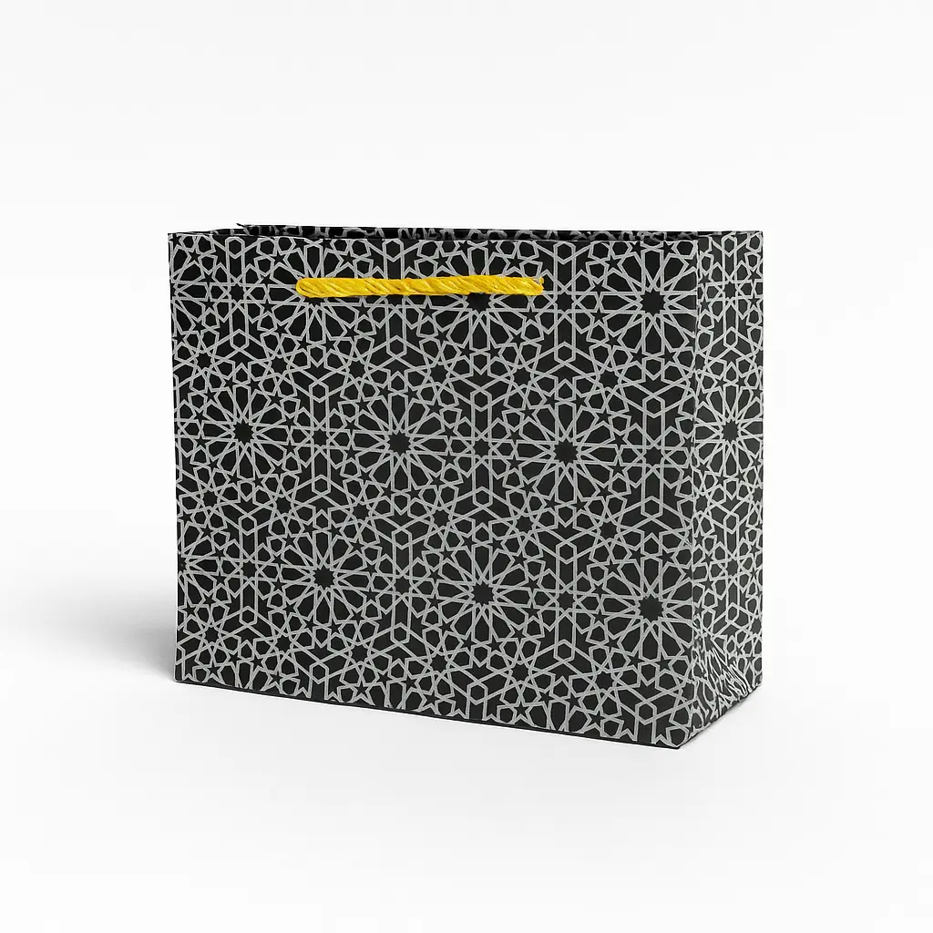 [H3012000000] H30 12 (2"x7"x5") Black & White Gift Bag | Perfect for  Birthday, Everyday Gifting, Wedding, Corporate, Special Occasion Gifting