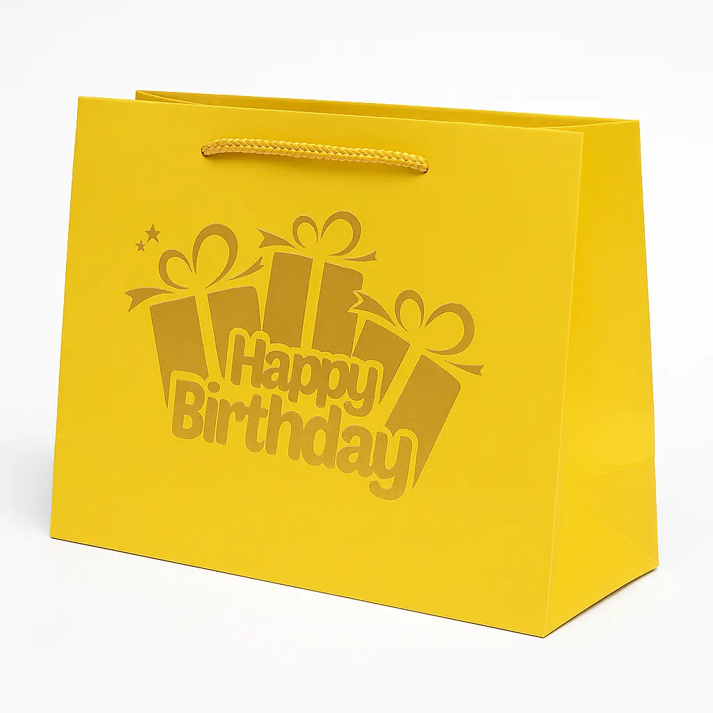 [H3029000000] H30 29 (2"x7"x5") Yellow Gift Bag | Perfect for  Birthday