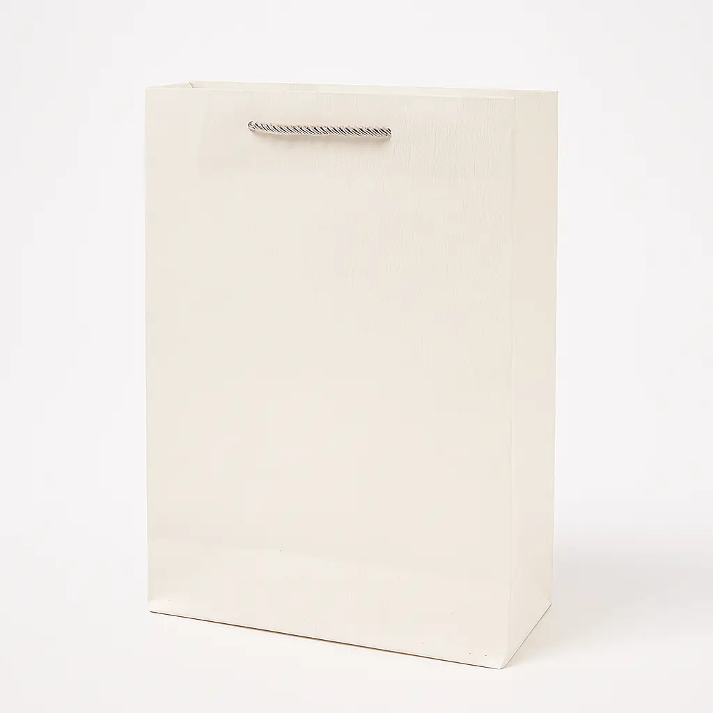 H26 40 (4"x11"x14") Minimalist Cream Gift Bag | Perfect for  Wedding, Birthday, Corporate, Special Occasion Gifting