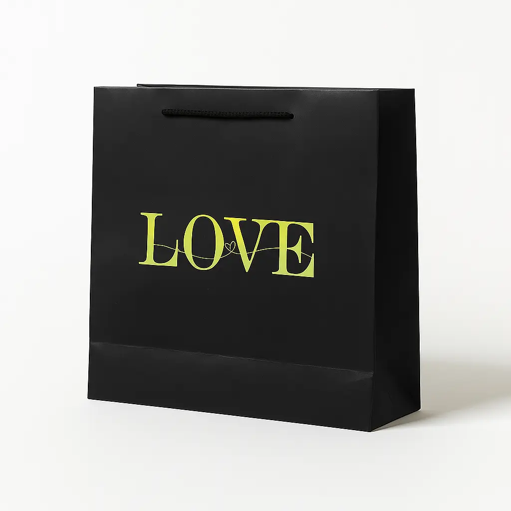 [H1719000000] H17 19 (4"x13"x12.5") Black Gift Bag | Perfect for  Wedding, Valentine Day, Anniversary, Special Occasion Gifting