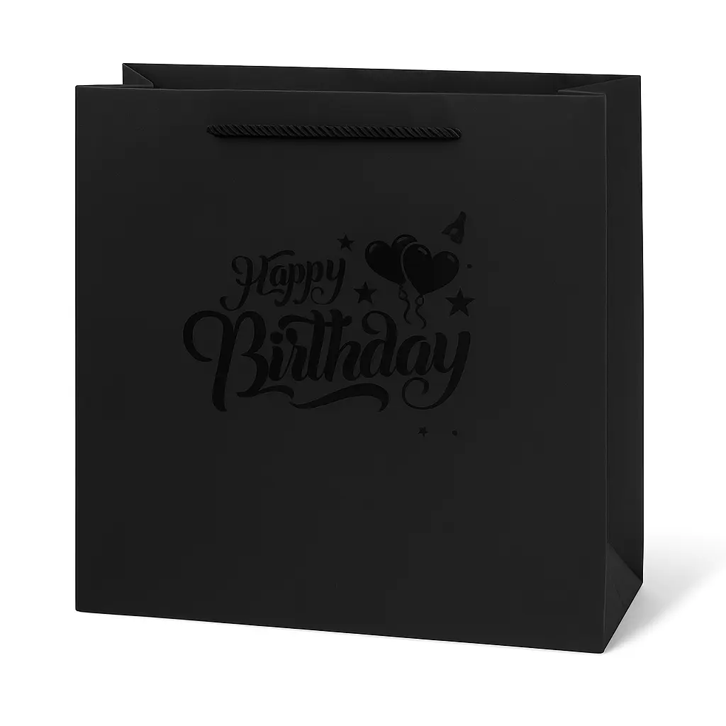 [H1723000000] H17 23 (4"x13"x12.5") Black Gift Bag | Perfect for  Birthdays