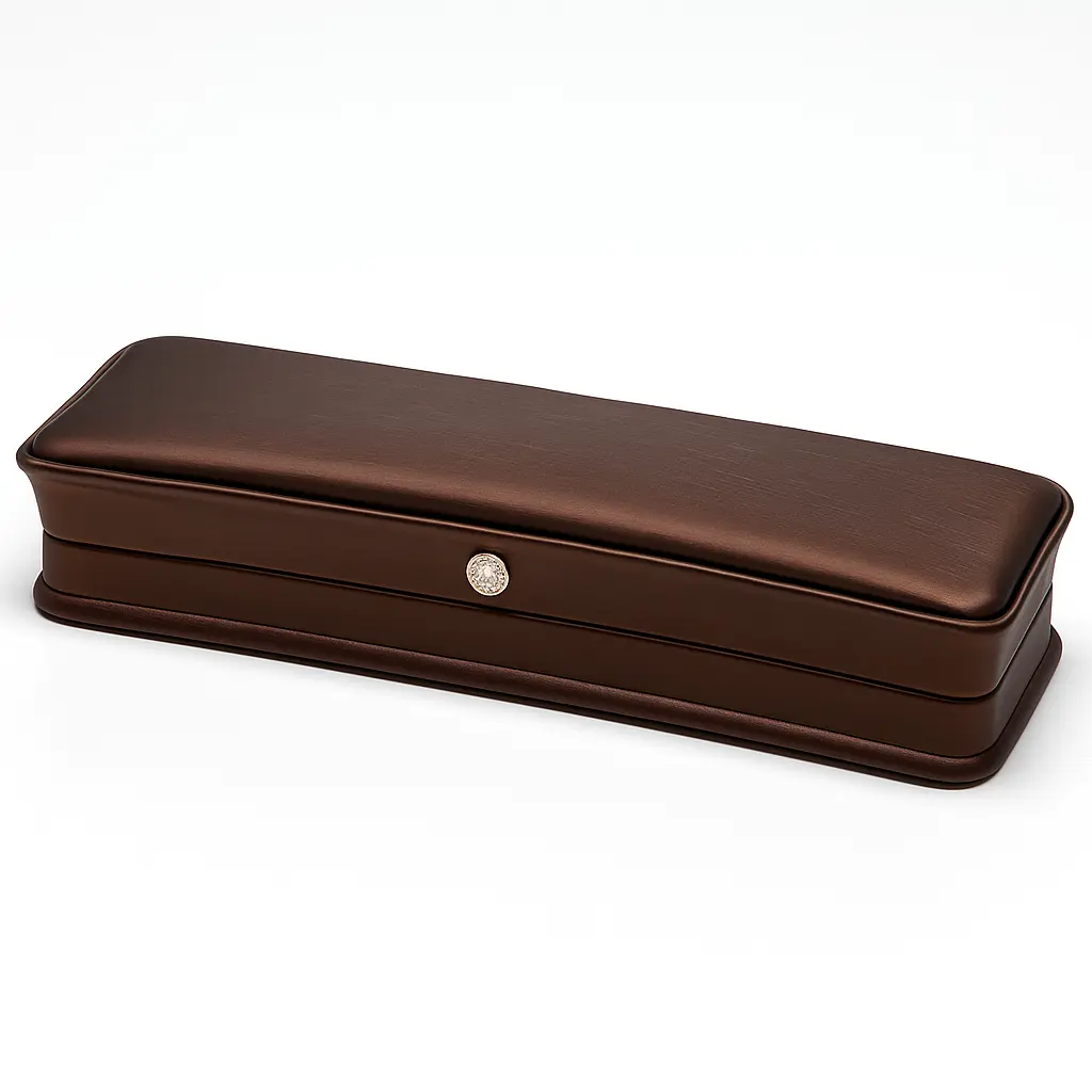 [BJ06BROWN02] BJ 06 BROWN | Classic Chocolate Brown Long Jewelry Box for Bracelets & Watches