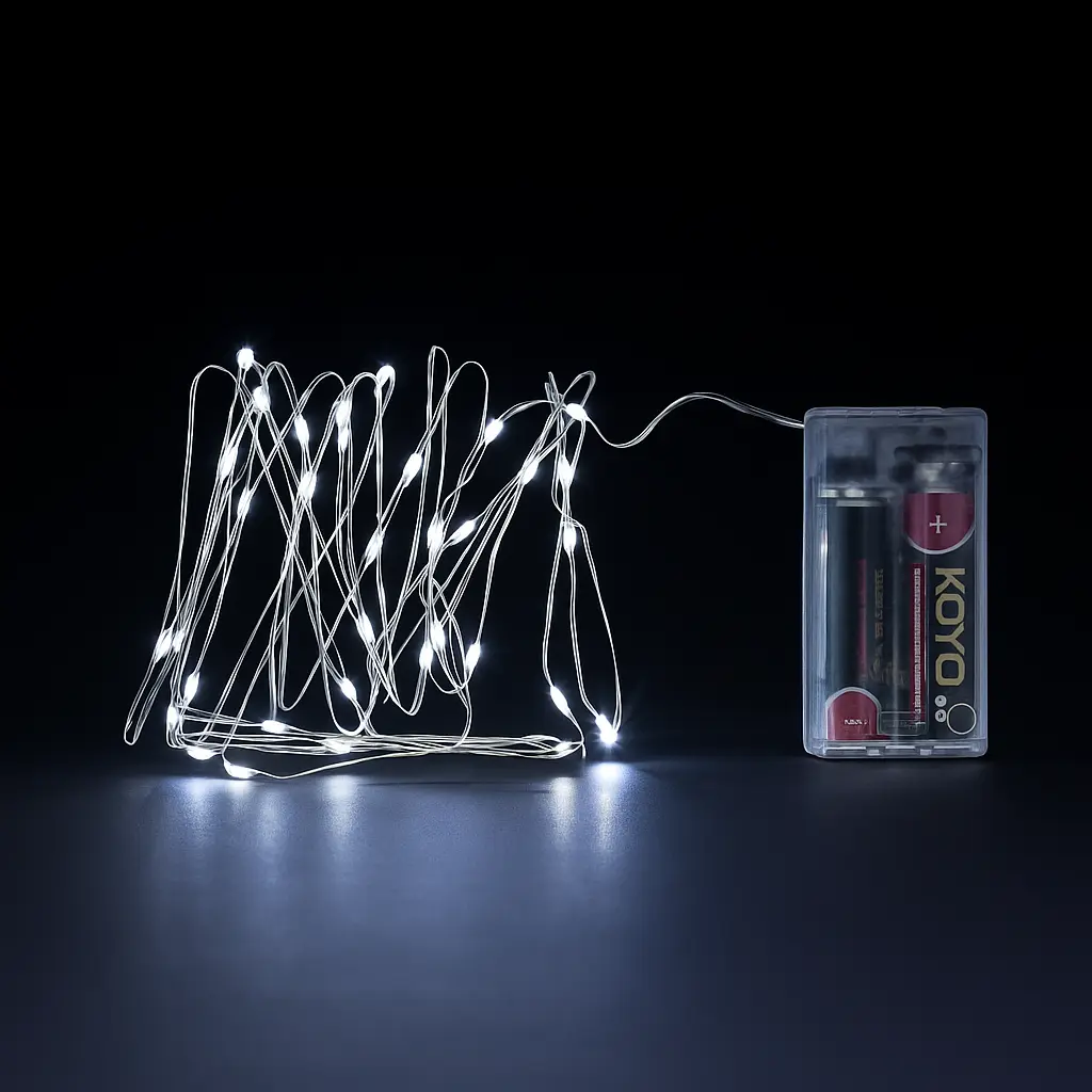 LED WHITE | Micro LED Fairy String Lights | Flexible Silver Wire Decorative Lights for Gift Boxes & Home Décor
