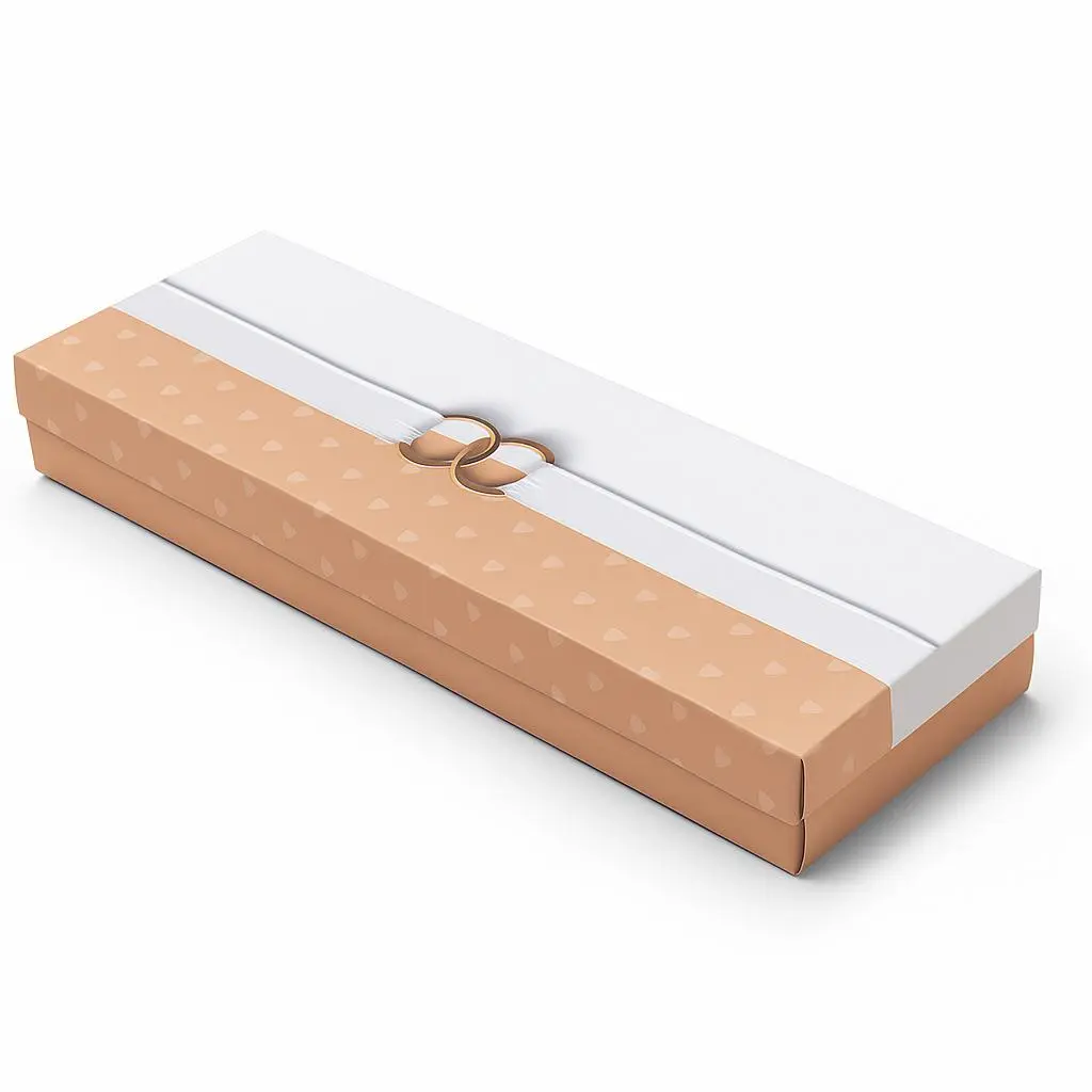 B50 06  (4"x13"x1.5") Off-White/Light Peach Gift Box | Sweet Gift Box for 1/2kg