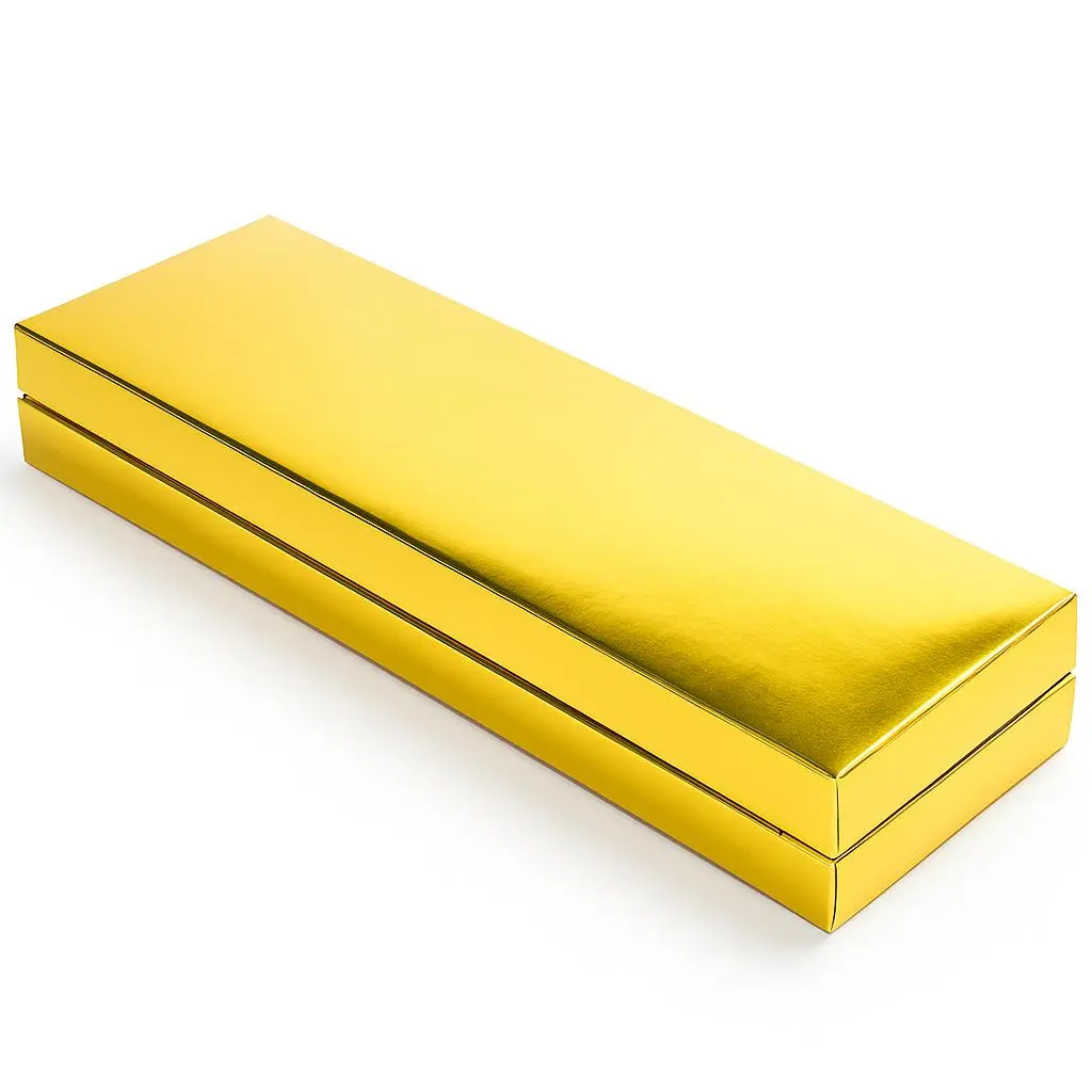 B50 07 (4"x13"x1.5" Inches) Metallic Gold Gift Box | Wedding Gift Box | Birthday Gift Box | Eidi Box