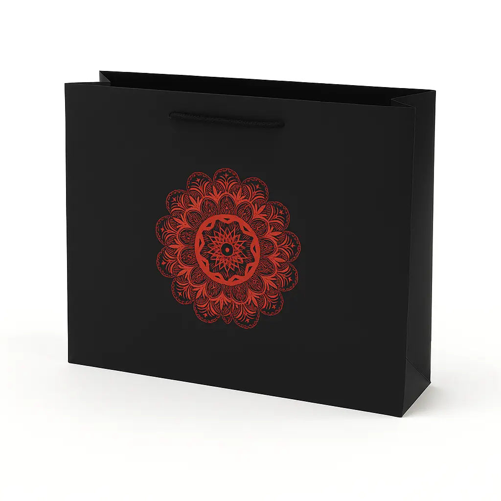 [H2825000000] H28 25 (5"x17.5"x13")  Black Gift Bag | Perfect for  Birthday, Islamic Events, Wedding, Special Occasion Gifting
