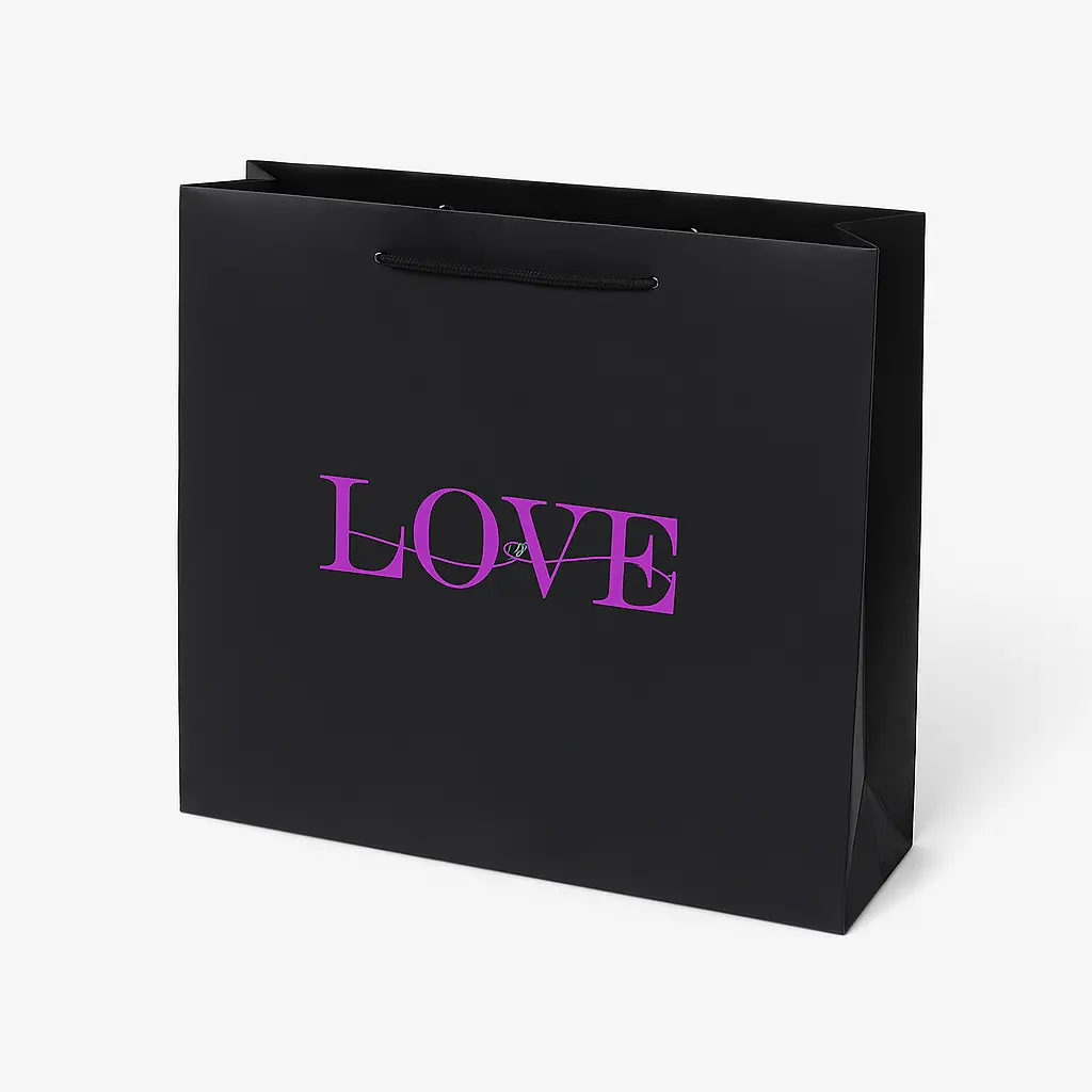 H28 28 (5"x17.5"x13") Black "LOVE" Gift Bag | Perfect for  Wedding, Valentine Day, Anniversary, Special Occasion Gifting