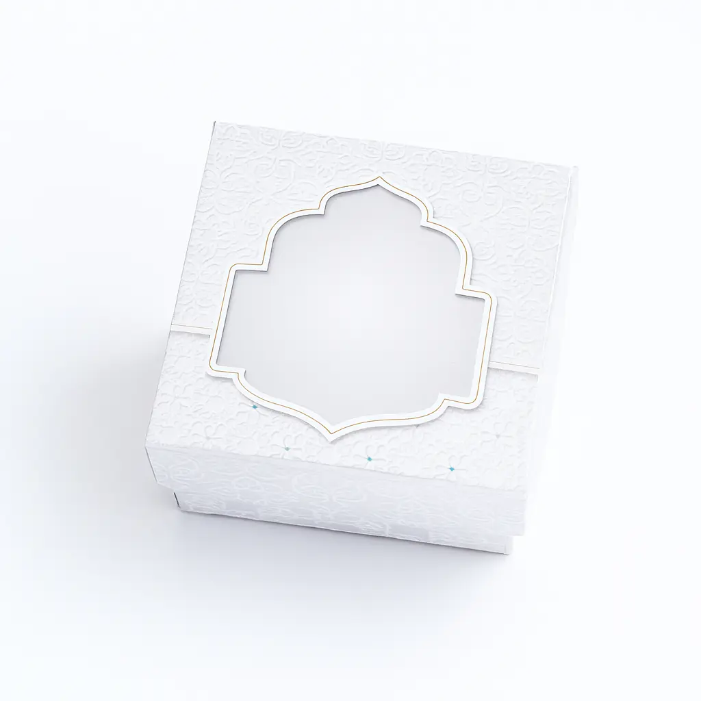 B02 04 (3"x3"x2") White Gift Box | Nikkah Gift Box | Wedding Gift Box | Favor Box | Eid Gift Box