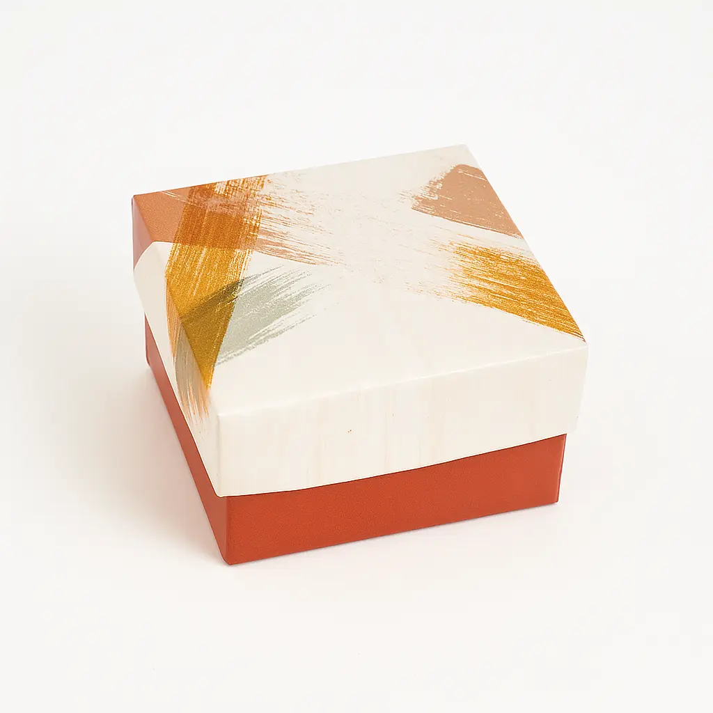 B02 12 (3"x3"x2") Cream & Rust Gift Box | Birthday Gift Box | Wedding Gift Box | Favor Box | Eid Gift Box