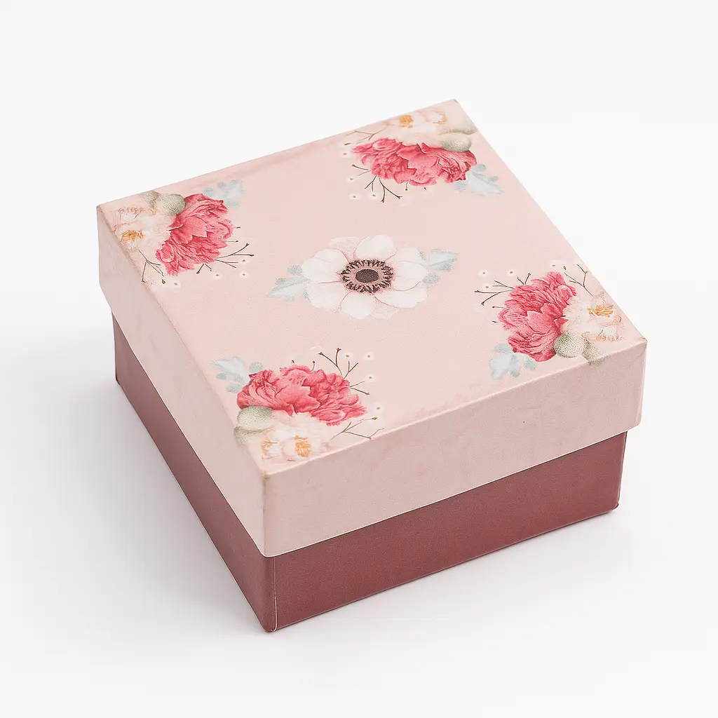 B02 17 (3"x3"x2") Blush Pink & Maroon Gift Box | Birthday Gift Box | Wedding Gift Box | Favor Box | Eid Gift Box