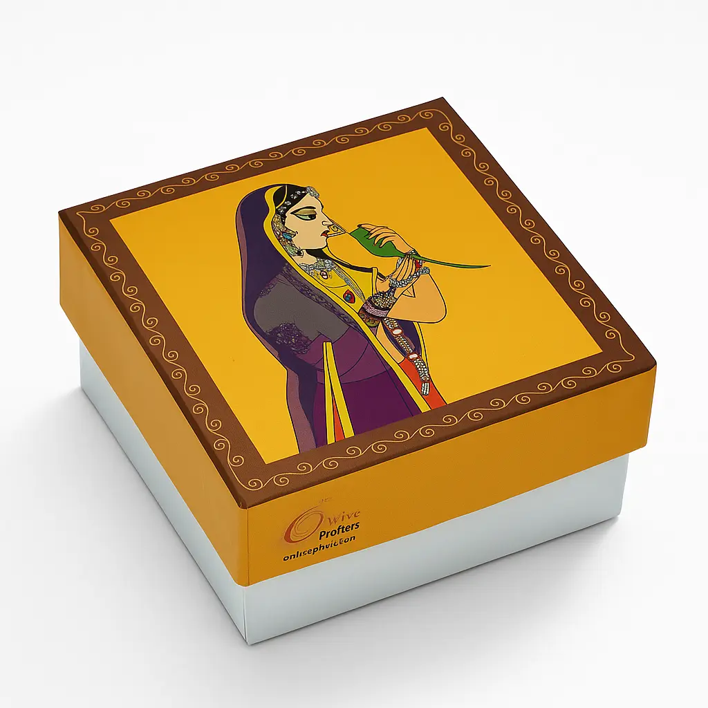 B02 20 (3"x3"x2") White & Mustard Gift Box | Birthday Gift Box | Wedding Gift Box | Favor Box | Eid Gift Box