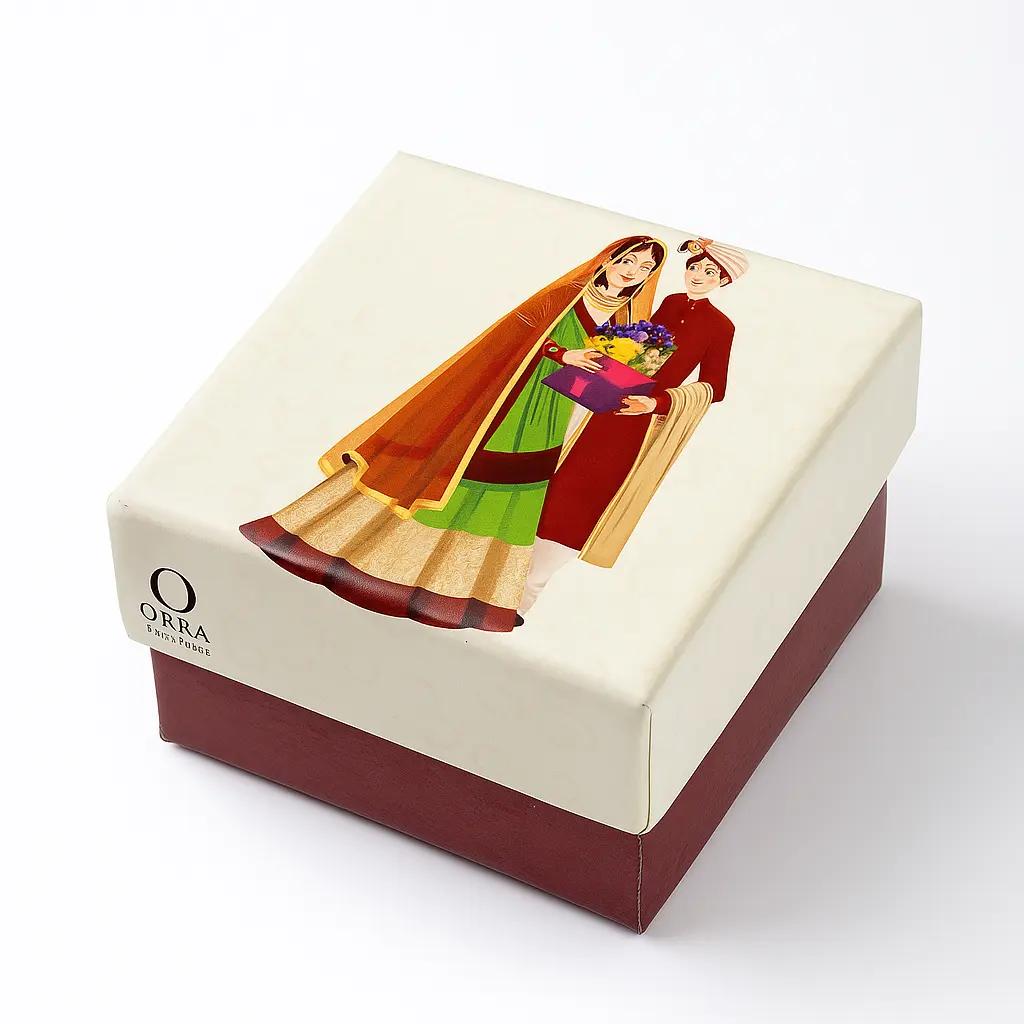 B01 07 (2"x2"x1.5") Maroon & White Gift Box | Birthday Gift Box | Wedding Gift Box | Favor Box | Eid Gift Box