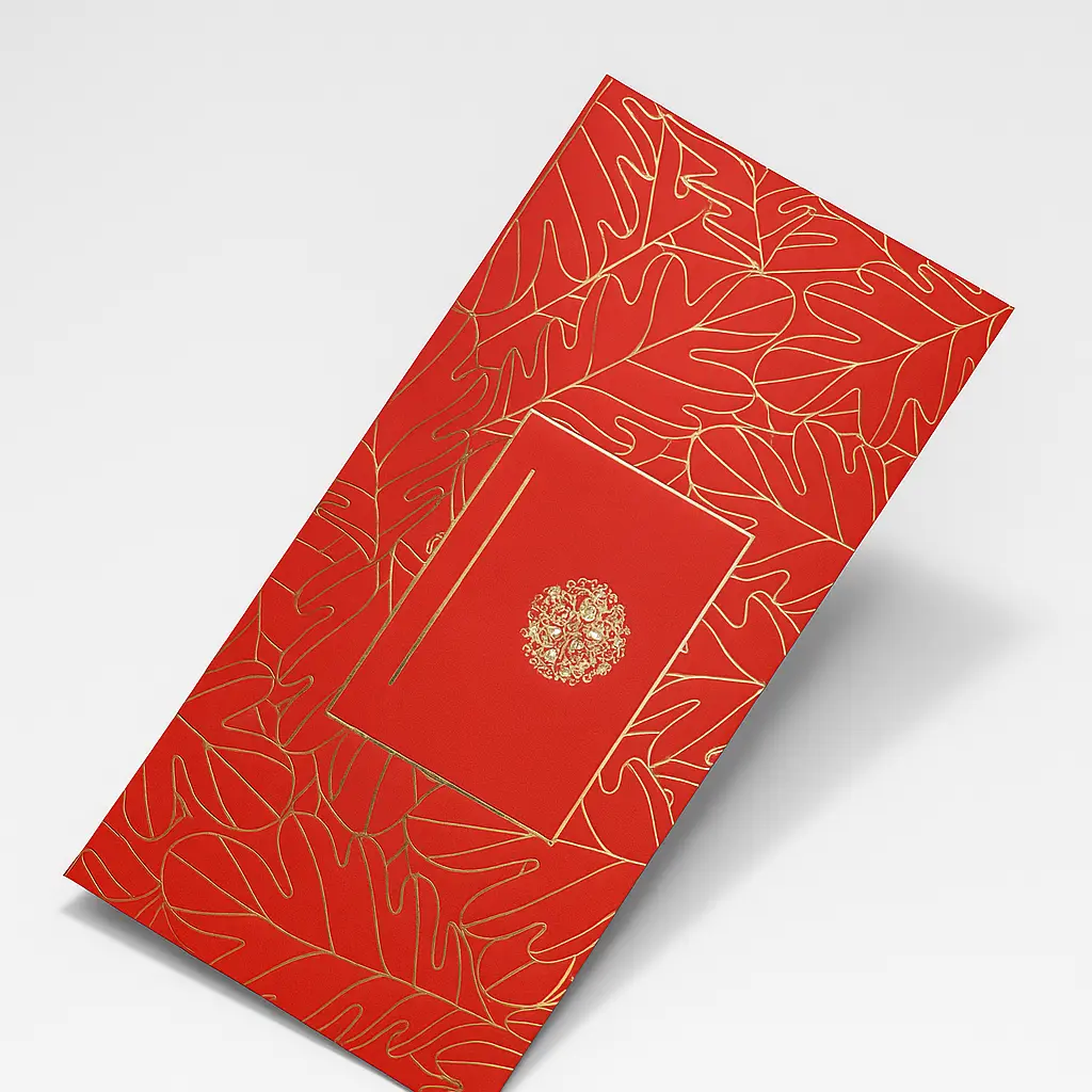 M04 02 (PACK OF 10 PIECES) | Festive Red & Gold Envelope